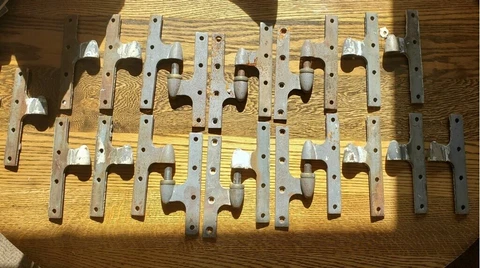 6" Stanley Solid Brass Antique Nickel Finish Knuckle Hinges Patented: June 1918 Cover