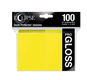 * Sleeves Eclipse Gloss Standard Lemon Yellow 100ct Upro 15608 - Picture 1 of 1
