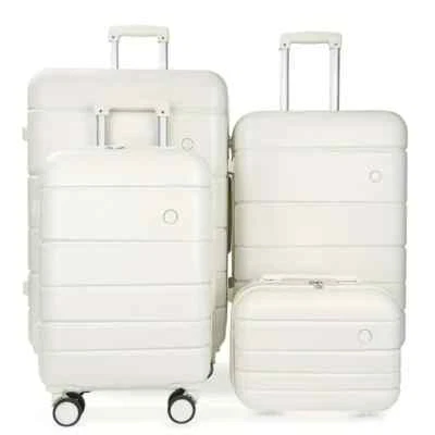 Juego de equipaje de 4 piezas ABS rígido ruedas giratorias equipaje maleta de mano Foto 1 de 4