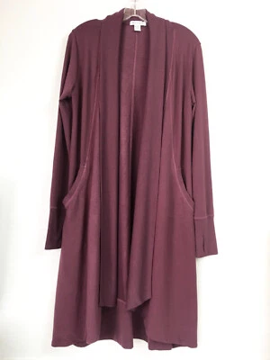 Cárdigan Athleta Mujer Pequeño Pranayama Largo Envolvente Frente Abierto Borgoña Foto 1 de 4