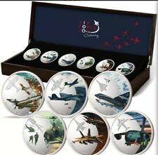 RAAF 100 YEARS- Silver plated on Brass Alloy w/Col MEDALLION Set