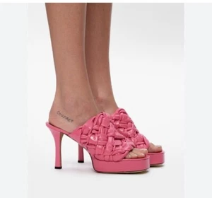 Bottega Veneta Intrecciato Board Leder Plateau Schuhe Pantoletten Sandalen IT 37 US 7 - Bild 1 von 24