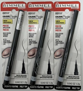 (Pack of 3) Rimmel London Color Precise Eyeliner Black #001 (New/Sealed) - Picture 1 of 4