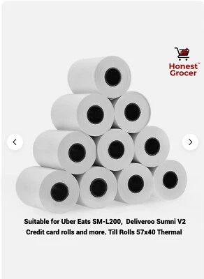 HONEST GROCER 57x40 Thermal Credit Card Machine Receipt Paper Till Roll