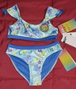 Girls 6 New Hurley 2pc Swimsuit Bikini UPF 50+ $38 RETAIL - Picture 1 of 3