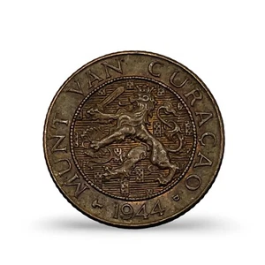 1944 Curaçao 1 Cent - Combined Ship - Picture 1 of 2