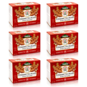 Tadin Turmeric Herbal Tea Blend. Immune System Boost. 24 Bags. 0.84oz. Pack of 6 - Picture 1 of 6