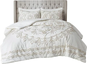 Madison Park Violette 3-Pc. Comforter Set | King/Cal |  Floral Ivory/Taupe - Picture 1 of 12