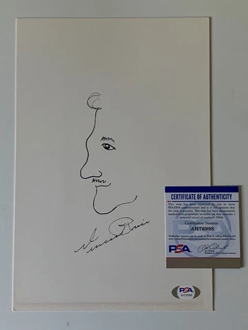 Vincent Price Actor Signed Autograph Self Portrait Sketch PSA DNA j2f1c * 98 Cover