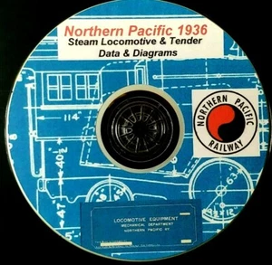 Northern Pacific Railroad 1936 Steam Loco & Tender Diagrams &Data PDF Pages  DVD - Picture 1 of 7