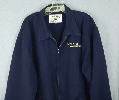 CUTTER & BUCK Zip Jacket Size Medium Navy Blue Square D - Image 1 of 4
