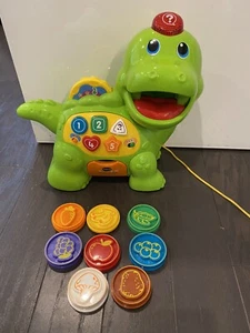 Vtech, Count Feed me Dino, learning toy, recognizes foods & colors 1-3 years, UK - Picture 1 of 11