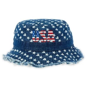 2021 Disney Mickey Mouse Icon Americana Bucket Hat for Adults blue white usa - Picture 1 of 2