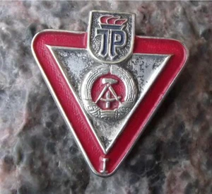Vintage Thalmann Pioniere Deutsche Jugend Verkehrssicherheit DDR Schild Auszeichnung Pin Anstecker - Bild 1 von 2