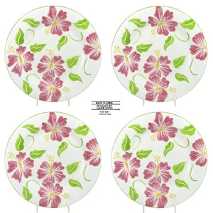 NEW Crate & Barrel HIBISCUS 11.75" Buffet Dinner Plate Set 4Pc Laurie Gates - Picture 1 of 11