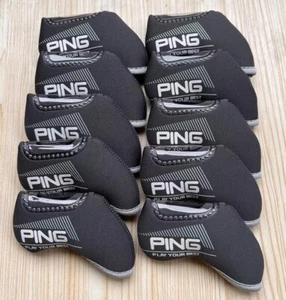10Pcs Ping Window Classic Style Golf Club Iron Head Cover Gray - Picture 1 of 1