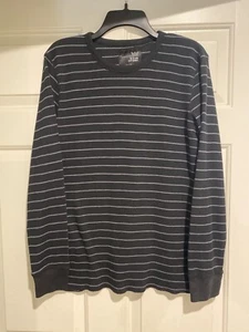 Blue Crown Long Sleeve Thermal Henley Shirt Men’s Large Black B107 - Picture 1 of 4
