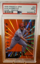 1998 Pinnacle Epix Game Orange Ivan Rodriguez #E4 PSA 9 MINT 🔥 🔥 