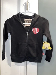 Harajuku Lovers black full zip hooded jacket Girls 6 - Picture 1 of 7