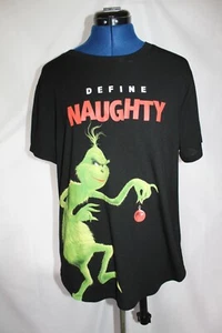 Dr Seuss The Grinch Shirt Juniors XL(15-17) Black Define Naughty Universal Studi - Picture 1 of 7