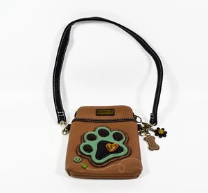 Chala Dog Paw Print Wallet Crossbody Organizer Cellphone Bag Brown - Picture 1 of 6