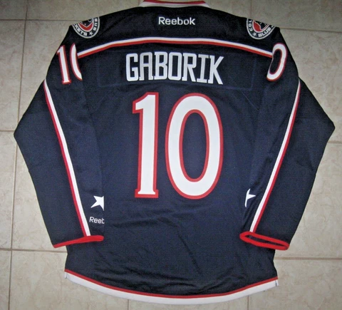#10 Marian GABORIK Columbus BLUE JACKETS Off. Lic. REEBOK Jersey, Size Men's M Cover