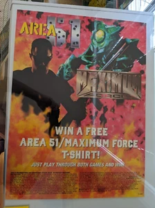 Area 51 Maximum Force Arcade Side Art pair + instructions NOS not repro print - Picture 1 of 1
