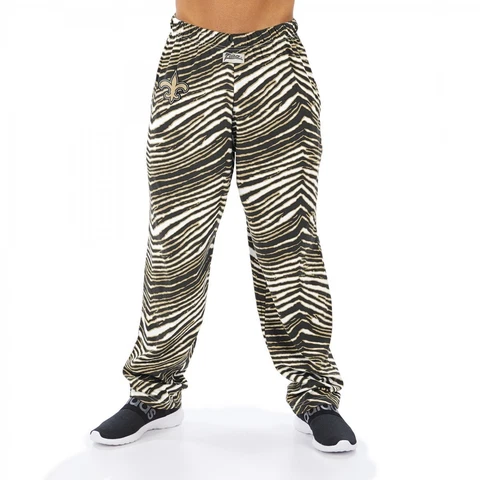 Zubaz NFL Men's New Orleans Saints Classic Zebra Print Team Pants Cover