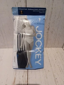 Women's Jockey 3-Pack French Cut Classic Fit Gray Stripes Black Cotton Underwear - Picture 1 of 3