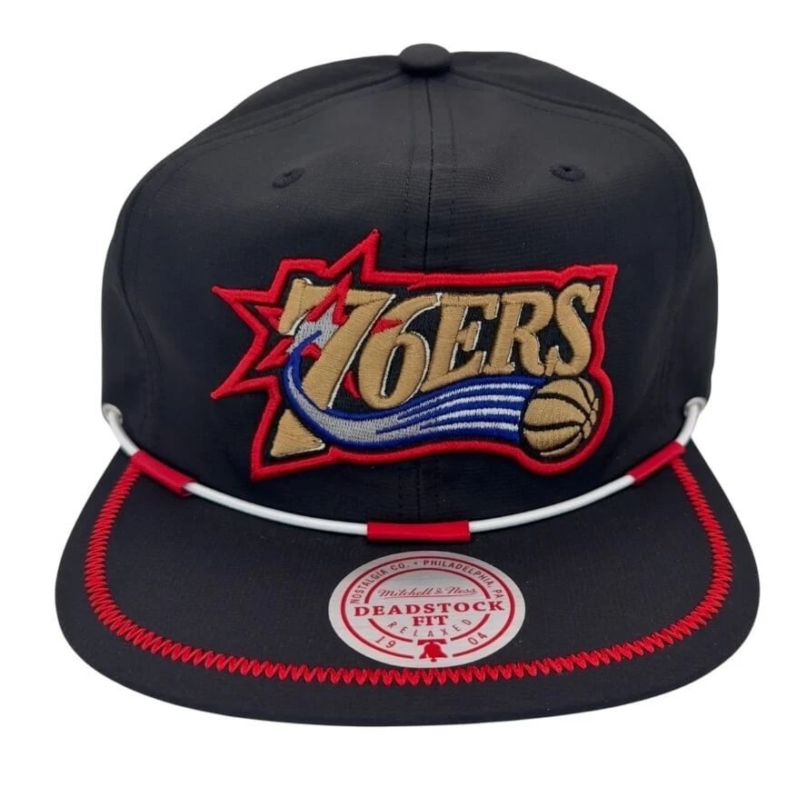 Philadelphia 76ers Iverson キャップ Allen Iverson Black Philadelphia 76ers Hardwood Classics Side Slam