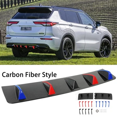 Difusor trasero de fibra de carbono de aleta de tiburón parachoques labio para Mitsubishi Outlander Foto 1 de 4