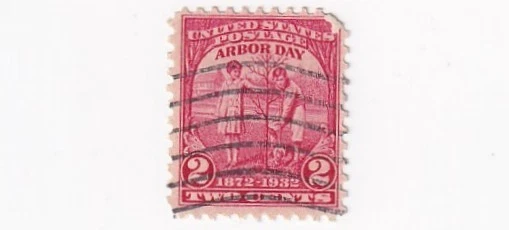 STAMPS US SCOTT 717 "Children Planting A Tree" "Arbor Day" 2 CENT 1932 USED - G - Image 1 of 1