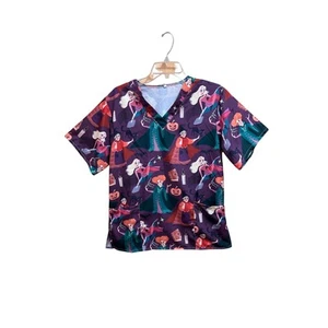 Disneys Hocus Pocus Women’s Scrub Top Size S - Picture 1 of 4