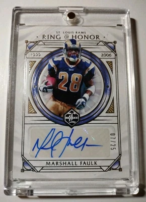 2021 Panini Limited - Ring of Honor Autographs Marshall Faulk #ROH-MF  /25 Rams! - Image 1 of 4