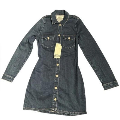 Zara Denim by TRF women’s long sleeve mini denim dress stretch Size XS NWOT - Image 1 of 4