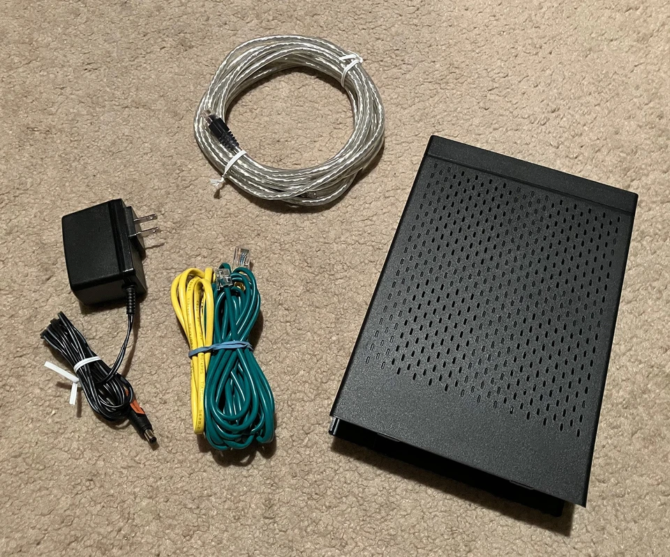 CenturyLink ZyXEL C3000Z Modem, Adapter, Cables, & Belkin High-speed RJ11M Cable - Image 1 of 4