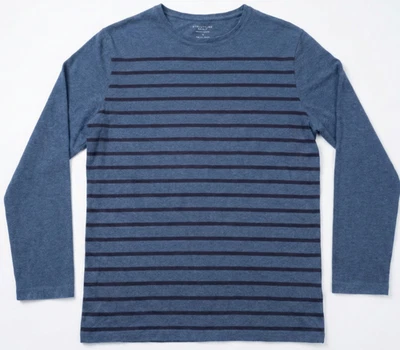 MEN'S SWEATER: Structure Brand Slim Fit Stripes Knit Sweater Navy Gray 90s LARGE - Image 1 of 2