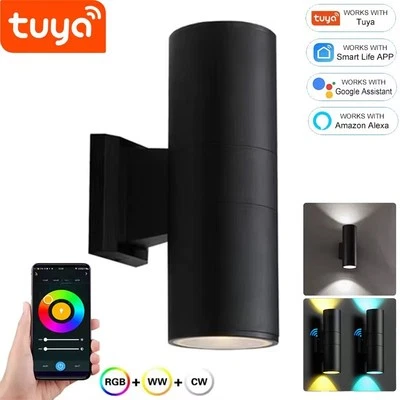 Tuya RGB+CCT LED-Außenwandleuchte Up & Down Smart WiFi Bluetooth - Bild 1 von 4