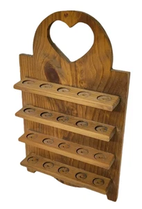 Vintage Holz Wandregal Fingerhut Präsentationsregal Stufen Kurios Miniatur Hängedeko - Bild 1 von 13