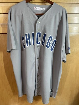 Camiseta Majestic Cool Base Chicago Cubs MLB para hombre talla 3XT gris con botones Foto 1 de 4