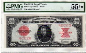 Fr.123 $10 1923 Legal Tender Note "Poker Chip" PMG AU55 EPQ W/ STAR Designation! - Picture 1 of 5