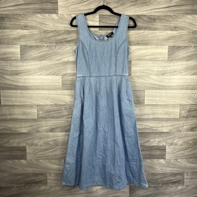 Платье женское Juicy Couture Black Label 8 синее джинсовое длинное винтажное без рукавов 90-е - Изображение 1 из 4