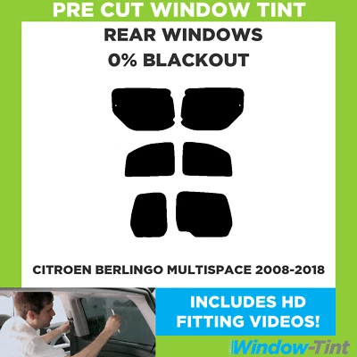 For Citroen Berlingo Multispace 2008-18 Pre Cut Window Tint 0% Blackout Film - Image 1 of 4