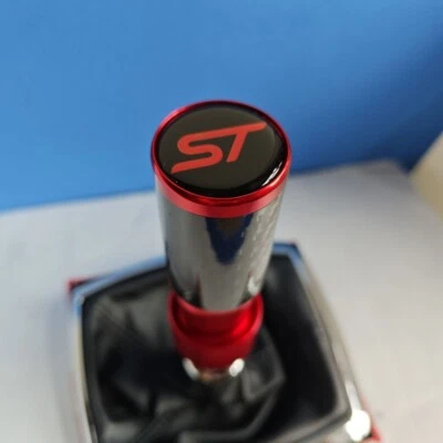 schwarze Kohlefaser ST SPORT stab SCHALTKNAUF FÜR FOCUS MK2 MK3 MK4 FIESTA 2.5T - Bild 1 von 4