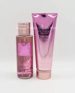Victoria's Secret Chrome Peony Body Mist Spray & Body Lotion New Set of 2 - Picture 1 of 3