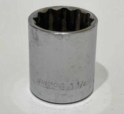 Armstrong 1/2" Drive 1-1/4" Socket 12pt. USA Chrome - Image 1 of 3