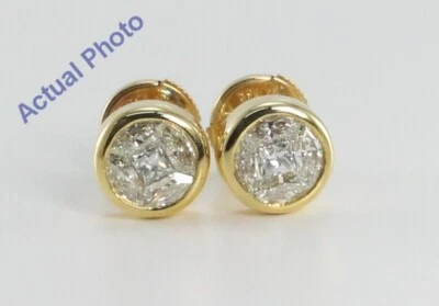 Pendientes Princesa Marquesa Montura Oro Amarillo 18k (1.08 Ct I-j Vs Claridad) Foto 1 de 4