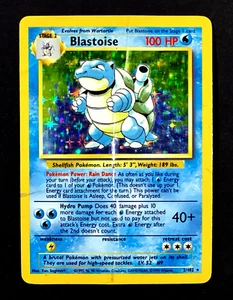 1999 Pokemon BLASTOISE Base Set HOLO RARE Unlimited Edition Card 2/102 WotC - HP - Picture 1 of 3