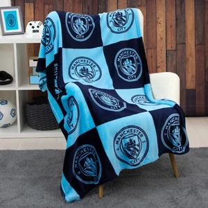Manta grande de fútbol Manchester City FC súper suave polar azul Cityzens - Imagen 1 de 2