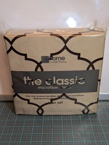 NEW JCPenney Microfiber Sheet Set Twin Set Unisex Geometric Print SEALED Brown  - Picture 1 of 8